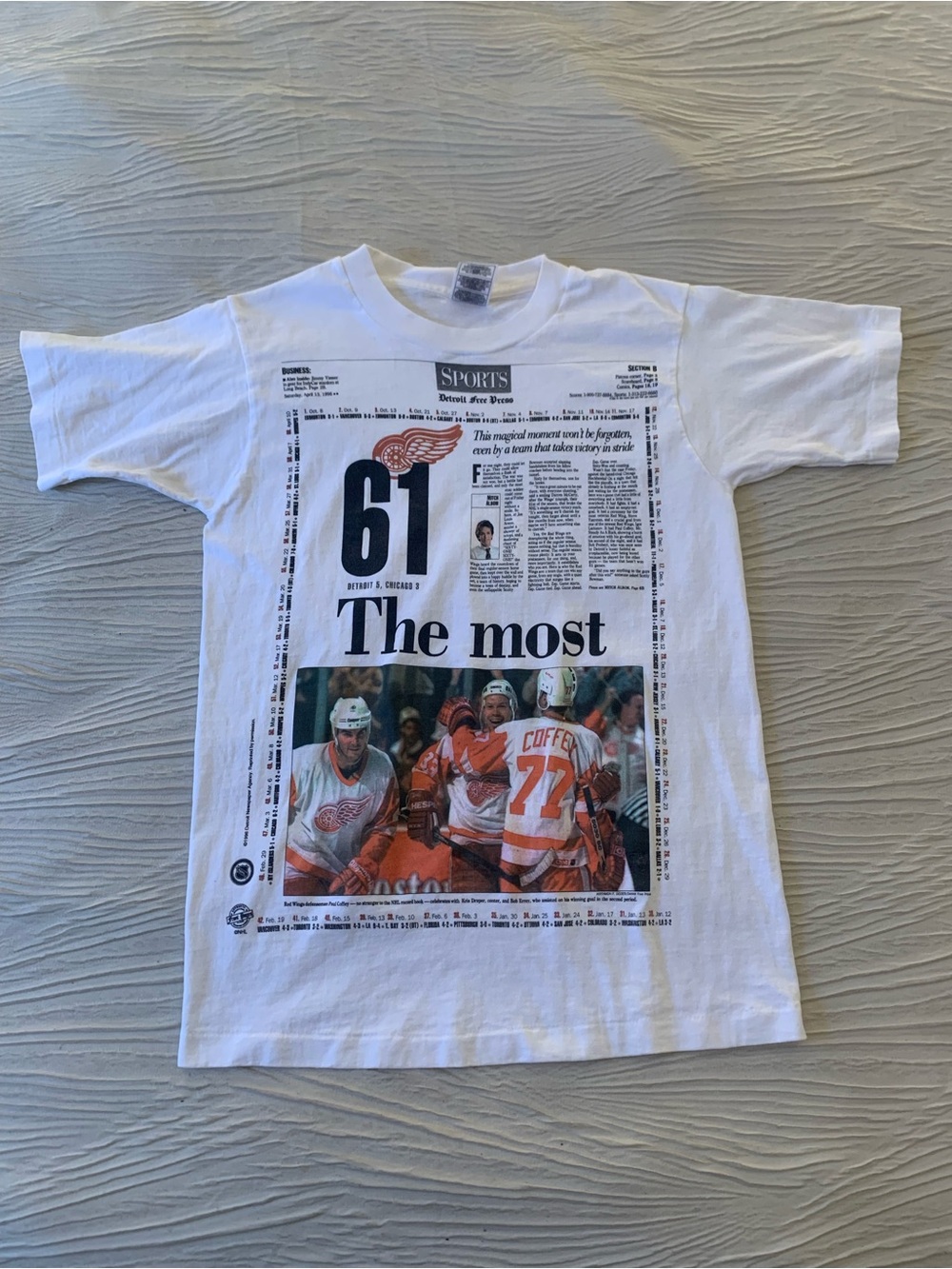 Vintage 90s Made in USA Detroit Red Wings Stanley Cup Championship T-Shirt
